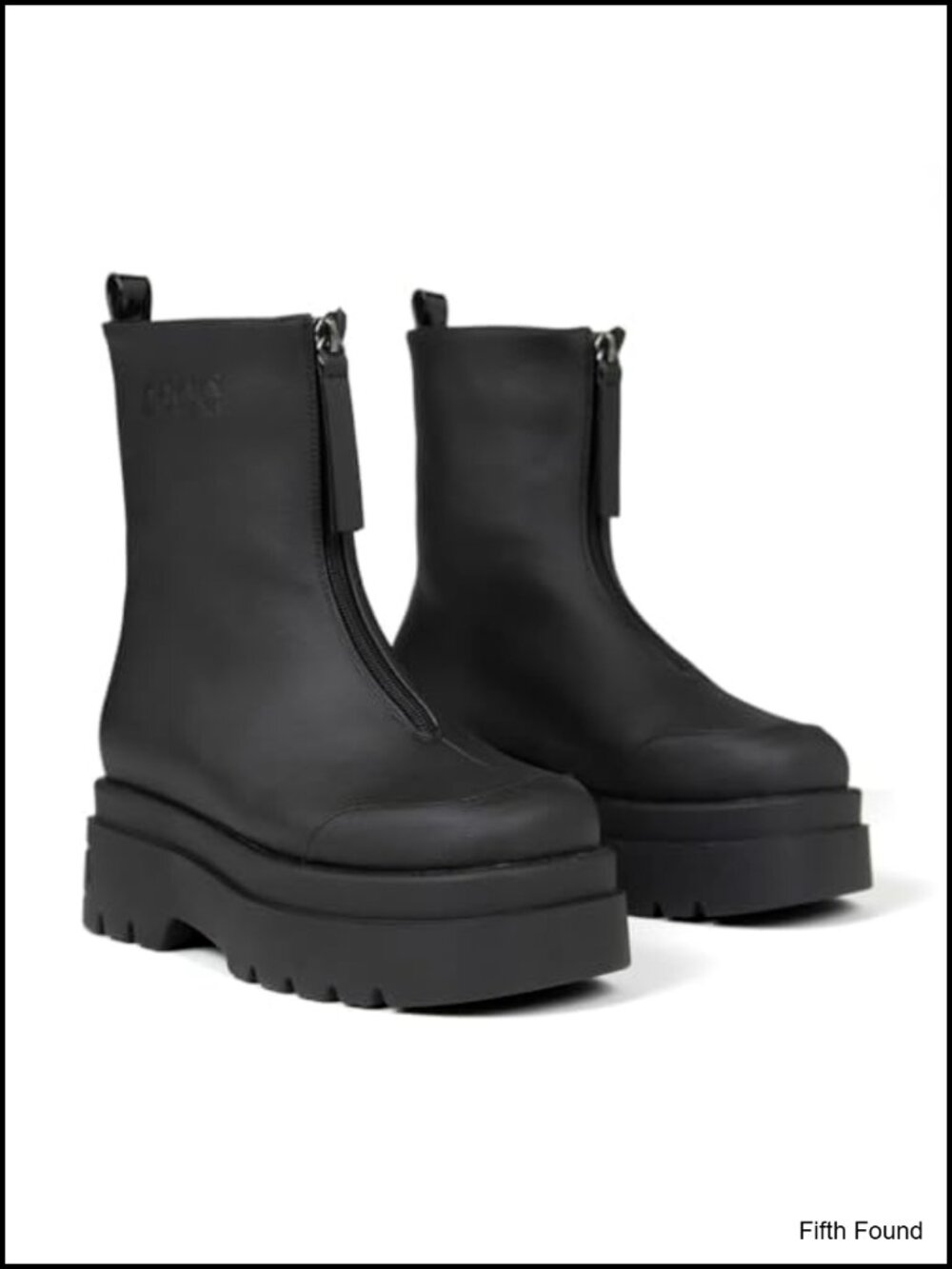 Platform Ankle Boots Mid Calf Chunky Combat Vegan Grape Leather